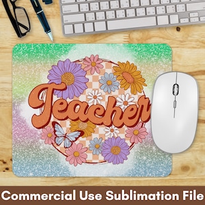 Teacher PNG Sublimation Files Teacher Mouse Pad Sublimation Designs, Instant Digital Download Mouse Pad, Teacher Mouse Pad PNG, School PNG