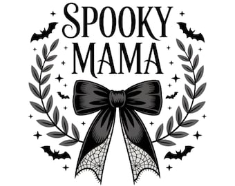 Spooky Mama PNG, Coquette Halloween PNG, Spooky Season PNG, Retro Halloween Png, Fall Png, Halloween Shirt Sublimation Designs Png For Shirt