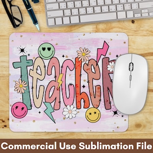 Teacher PNG Sublimation Files Teacher Mouse Pad Sublimation Designs, Instant Digital Download Mouse Pad, Teacher Mouse Pad PNG, School PNG