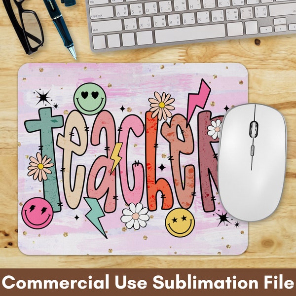 Teacher PNG Sublimation Files Teacher Mouse Pad Sublimation Designs, Instant Digital Download Mouse Pad, Teacher Mouse Pad PNG, School PNG