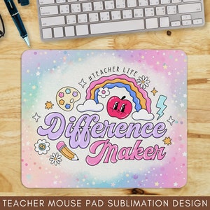 Groovy Teacher Mouse Pad PNG, Teacher PNG Sublimation Files, Teacher Mouse Pad Sublimation Designs, Digital Mouse Pad, Teacher Mouse Pad PNG