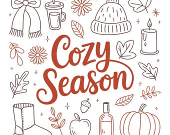 Cozy Season PNG, Fall Vibes PNG, Fall Sublimation PNG, Fall Pumpkin Png, Autumn Season Png, Retro Fall Png, Fall Design, Fall Autumn Shirt