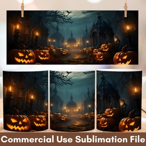 3D Scary Halloween Sublimation Mug Wrap Sublimation Design, Instant Digital Design Download 11 oz 15 oz Mug Wrap Design, Mug Designs PNG