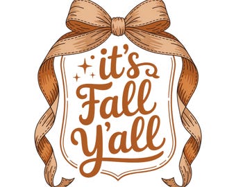 It's Fall Y'all png, coquette herfst png, preppy retro groovy seersucker png, girly grillig frame, trendy sublimatie 2025, herfstsublimatie