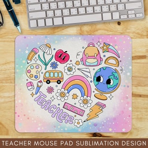 Groovy Teacher Mouse Pad PNG, Teacher PNG Sublimation Files, Teacher Mouse Pad Sublimation Designs, Digital Mouse Pad, Teacher Mouse Pad PNG