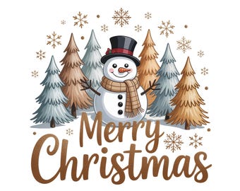 Christmas PNG, Snowman PNG, Merry Christmas Digital Design, Winter Snowman Png, Snowy Winter Png, Glittery Adorable Snowman DTF Sublimation