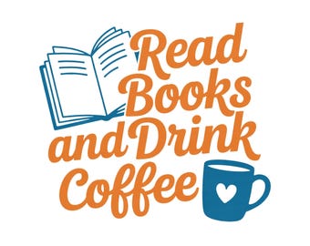 Boekenclub png, boeken en koffie T-shirt, boekenliefhebber png, boekenwurm leesgrage png, subtiel lezen png, zomerlezing png, herfstlezing png