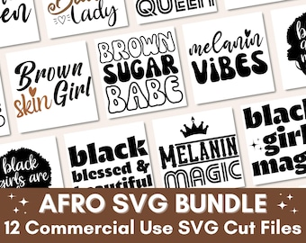 Afro Woman SVG Bundle, Black Girl SVG, Black Girl Magic Svg, Black Woman Svg, Melanin Svg, Black Women Svg, Afro Girl Svg, Black Queen Svg
