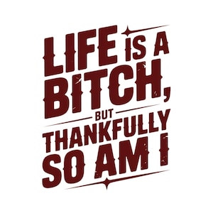 Life Is A B!tch But Thankfully So Am I PNG, Adult Humor PNG, Funny PNG, Sarcastic Png, Snarky Png, Trendy Png Sublimation File For Shirts
