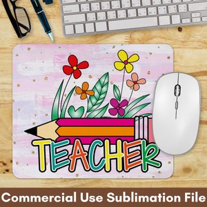 Teacher PNG Sublimation Files Teacher Mouse Pad Sublimation Designs, Instant Digital Download Mouse Pad, Teacher Mouse Pad PNG, School PNG