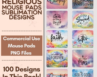 Religious PNG Bundle For Sublimation Mouse Pad Sublimation Designs, Instant Digital Download Mouse Pad, Christian Sublimation Mouse Pad PNG