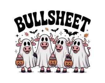 Bull Sheet PNG, Halloween PNG, Bull PNG, Ghost Cows Png, Funny Cow Png, Fall Png, Cow Lover Png, Spooky Season Png, Instant Download Design
