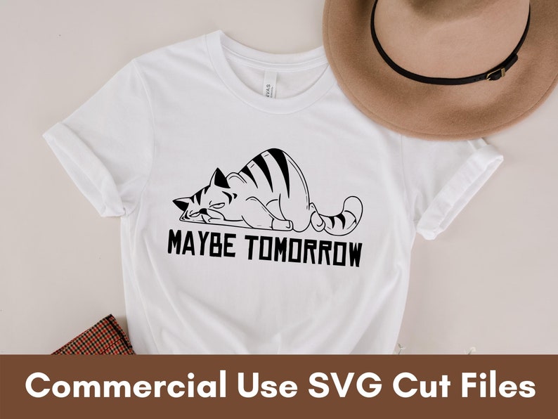 Lazy Cat SVG, Cute Cat SVG Files, Kitty SVG, Cat Face Svg, Love Cat Svg For Shirt, Cat Svg For Cricut, Cat Quotes Svg, Cat Sayings Svg image 2