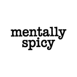 Mentally Spicy Typography PNG Design, Digital Download PNG File, Sublimation And DTF Design, Retro Typewriter Vintage Sublimation 70&#39;s style