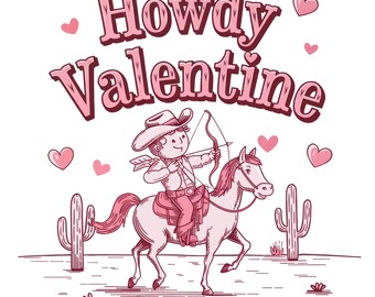 Bonjour la Saint-Valentin PNG, rétro la Saint-Valentin PNG, Bonjour PNG, Cowboy vintage Saint-Valentin Png, Bonjour la Saint-Valentin sublimation, conception Western Png de la Saint-Valentin