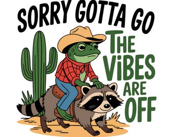 Lustiges T-Shirt Design PNG, lustige Waschbär-Grafik PNG, Cowboy Frosch Design Trendy Retro T-Shirt Grafik Vintage Sublimationsdesign PNG-Datei