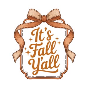 It&#39;s Fall Y&#39;all png, coquette herfst png, preppy retro groovy seersucker png, girly grillig frame, trendy sublimatie 2025, herfstsublimatie