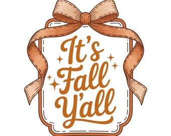 It's Fall Y'all png, coquette herfst png, preppy retro groovy seersucker png, girly grillig frame, trendy sublimatie 2025, herfstsublimatie