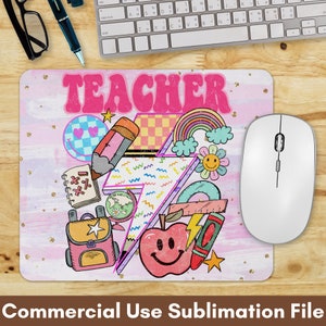 Teacher PNG Sublimation Files Teacher Mouse Pad Sublimation Designs, Instant Digital Download Mouse Pad, Teacher Mouse Pad PNG, School PNG