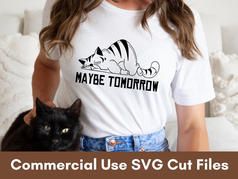 Lazy Cat SVG, Cute Cat SVG Files, Kitty SVG, Cat Face Svg, Love Cat Svg For Shirt, Cat Svg For Cricut, Cat Quotes Svg, Cat Sayings Svg image 4