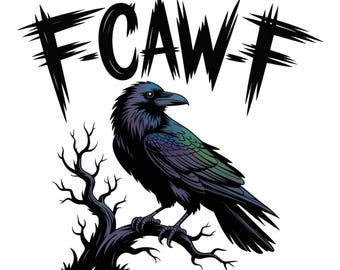 F-Caw-F PNG, Floral Skull PNG, Funny Raven Design, Raven PNG, Raven Digital Png, Gothic Crow, Crow Png, F Caw F, Bird Png, Commercial Use