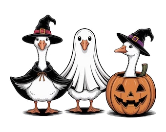 Boo Ghost Goose PNG, Halloween Goose PNG, Halloween Shirt, Autumn PNG, Skeleton Goose, Halloween Sublimation Design, Pumpkin Goose Shirt Png