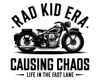 Toddler PNG, Rad Kid Era PNG, Trendy Kid Shirt PNG, Cool Kid Png, Causing Chaos Png, Edgy Boy Sublimation Design, Boy Mom Png File For Shirt
