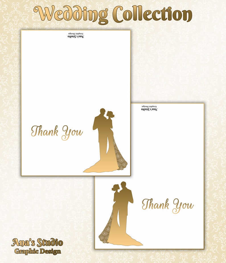 Easy Editing Beautiful Thank You Card Templates Wedding Collection Photoshop Printable.
