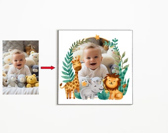 Marco de fotos personalizado para la primera Navidad del bebé: Recuerdo personalizado con las estadísticas de nacimiento