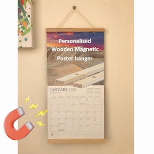 Houten magnetische lijsten Posterhangers, gepersonaliseerde posterhangers, prentenhangers PhotoHanger