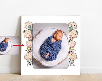 Personalized Baby Photo Frame: Custom Newborn Keepsake
