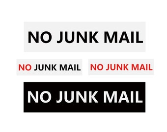 No Junk Mail Sign for Home Self Adhesive Tape On Letterbox Mailbox.