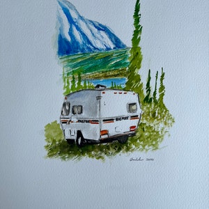 Big foot camper original watercolor