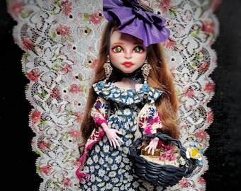 Ooak Monster High Custom Doll Viperine Gorgon 19th-century English aristocrat Custom Doll
