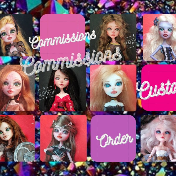 Ooak Monster High Repaint Custom Order - Commission - Poupée Personnalisée