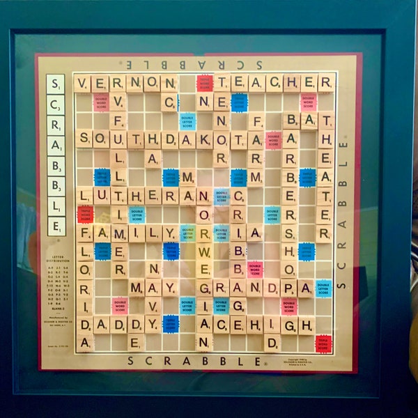 PERSONALIZED SCRABBLE BOARDS (Framed) - Using Your Own Words!