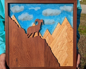 Bighorn sheep mountain wall art