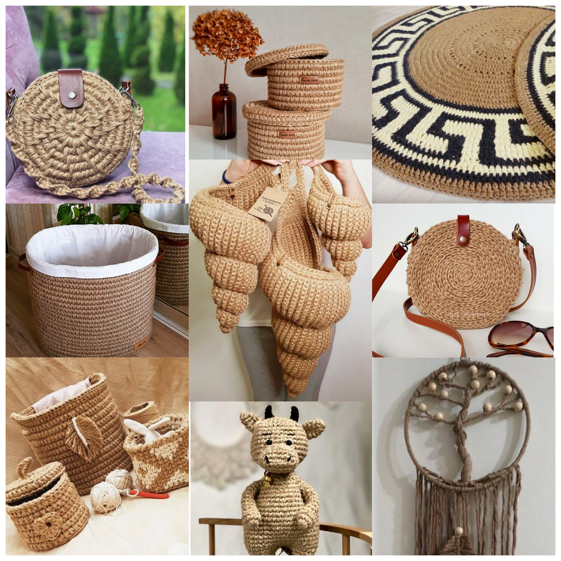 Jute twine rope for crocheting bags baskets carpets decor Etsy