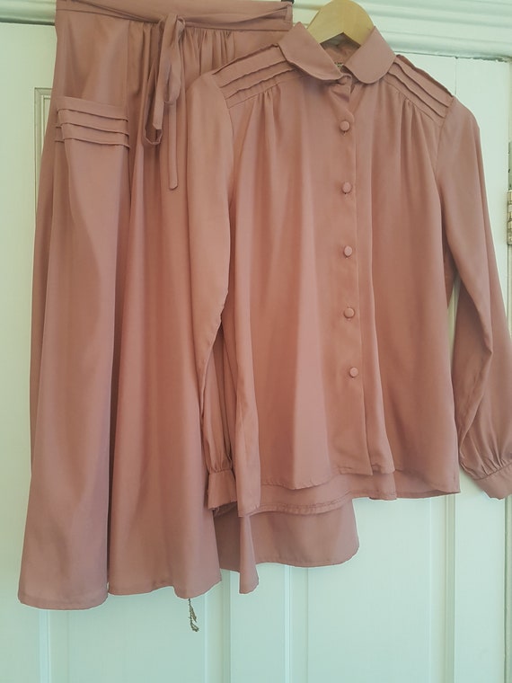Vintage 1970s Marion Donaldson pink skirt suit (sk