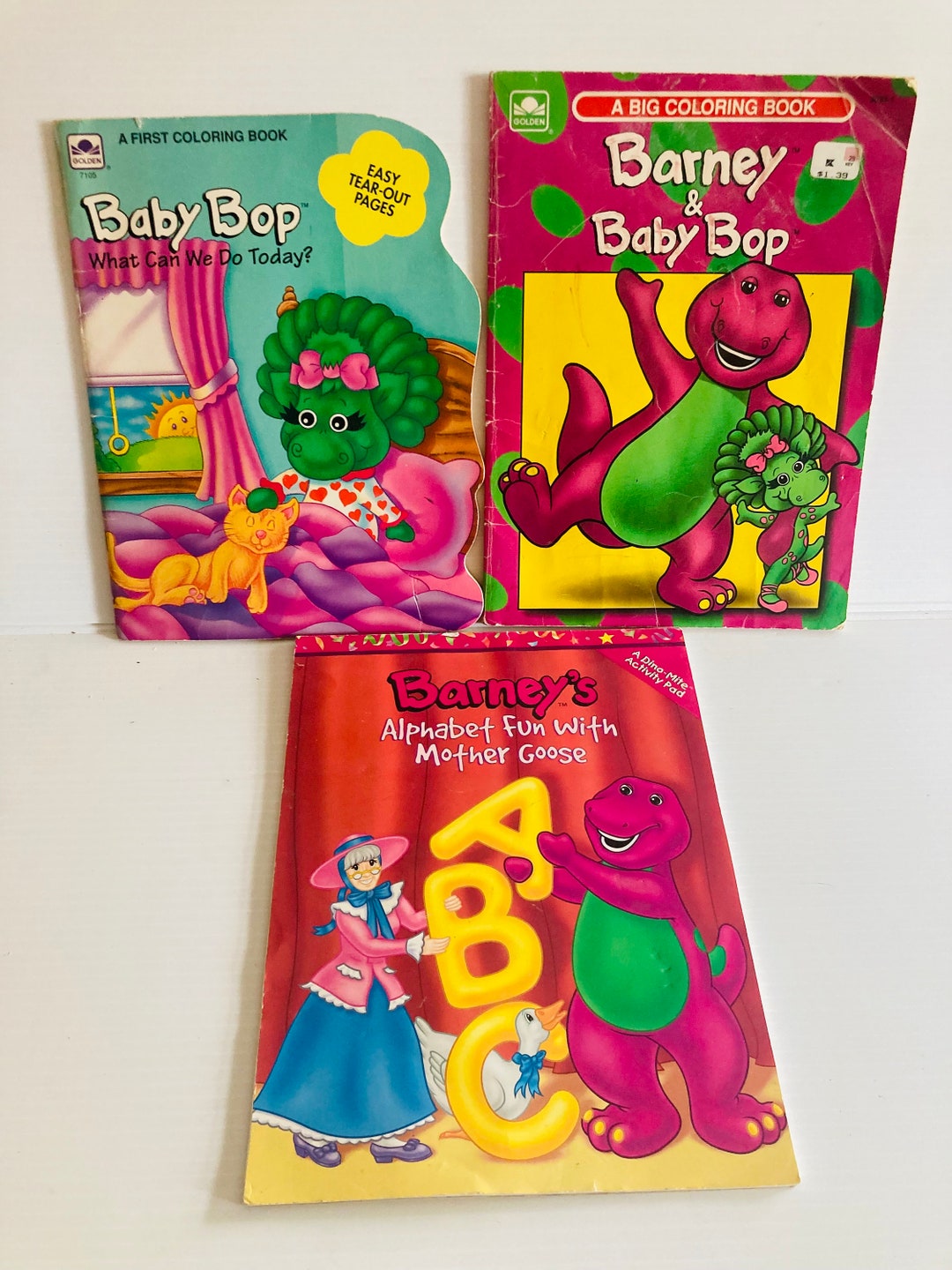 Lot of 3 Vintage 1990's Barney the Dinosaur Coloring Books - Etsy