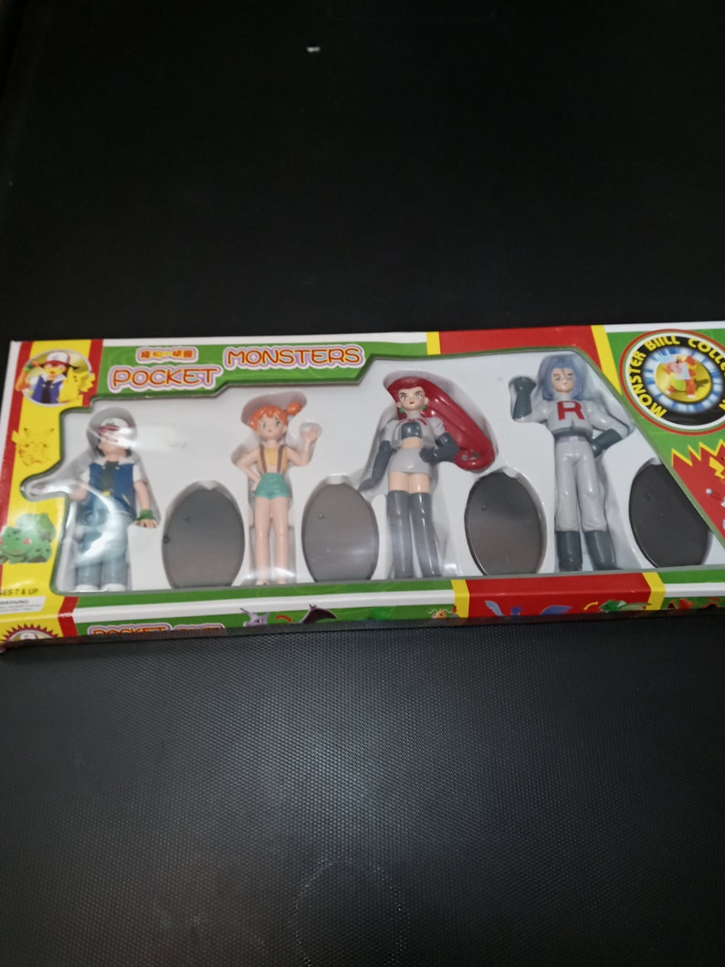 Misty Vintage Japanese Pok\u00e9mon Action Figure Set Ash Jesse James wBases-New!