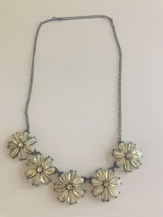 Vintage MCM Daisy Flower Statement Necklace