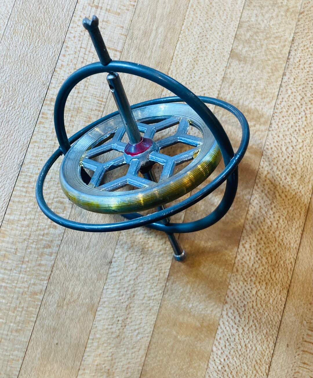 Vintage Metal Gyroscope Toy Etsy