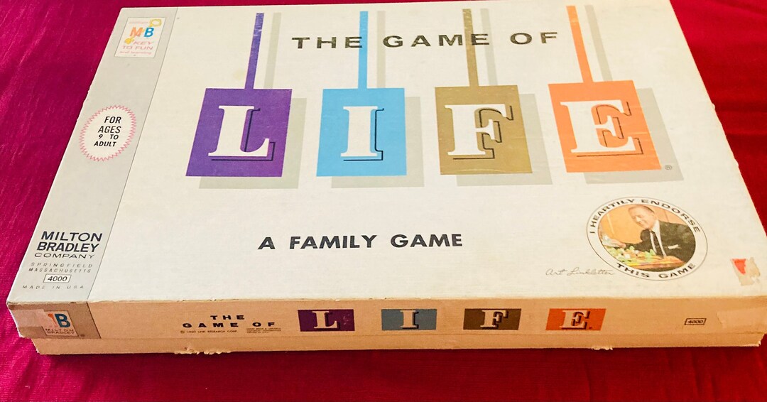 Vintage 1960 the Game of Life A Family Game Milton Bradley Art