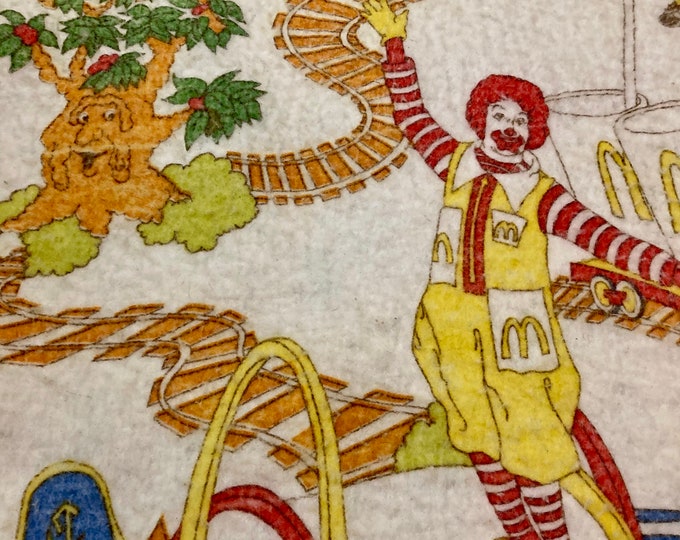 Vintage 1970's Mcdonald's Mcdonaldland Thermal Acrylic Blanket Capt