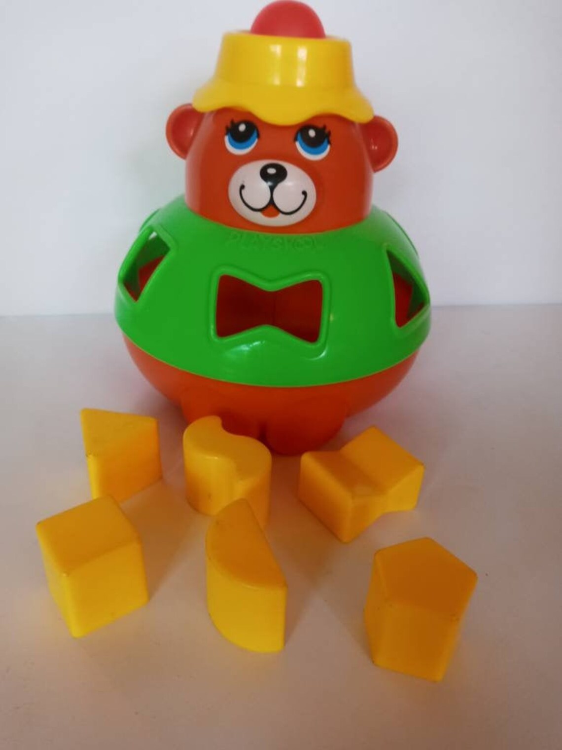 Vintage Playskool Shape Sorter Bear Toy Etsy