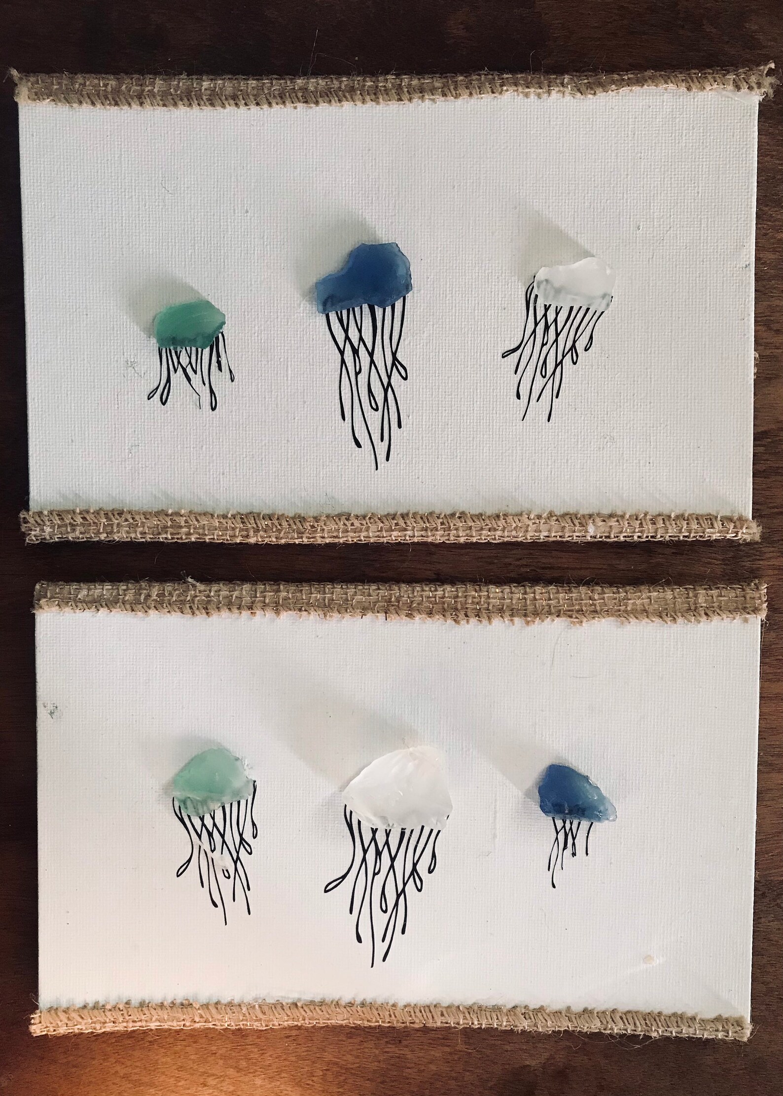 Sea Glass Jellyfish Art Etsy