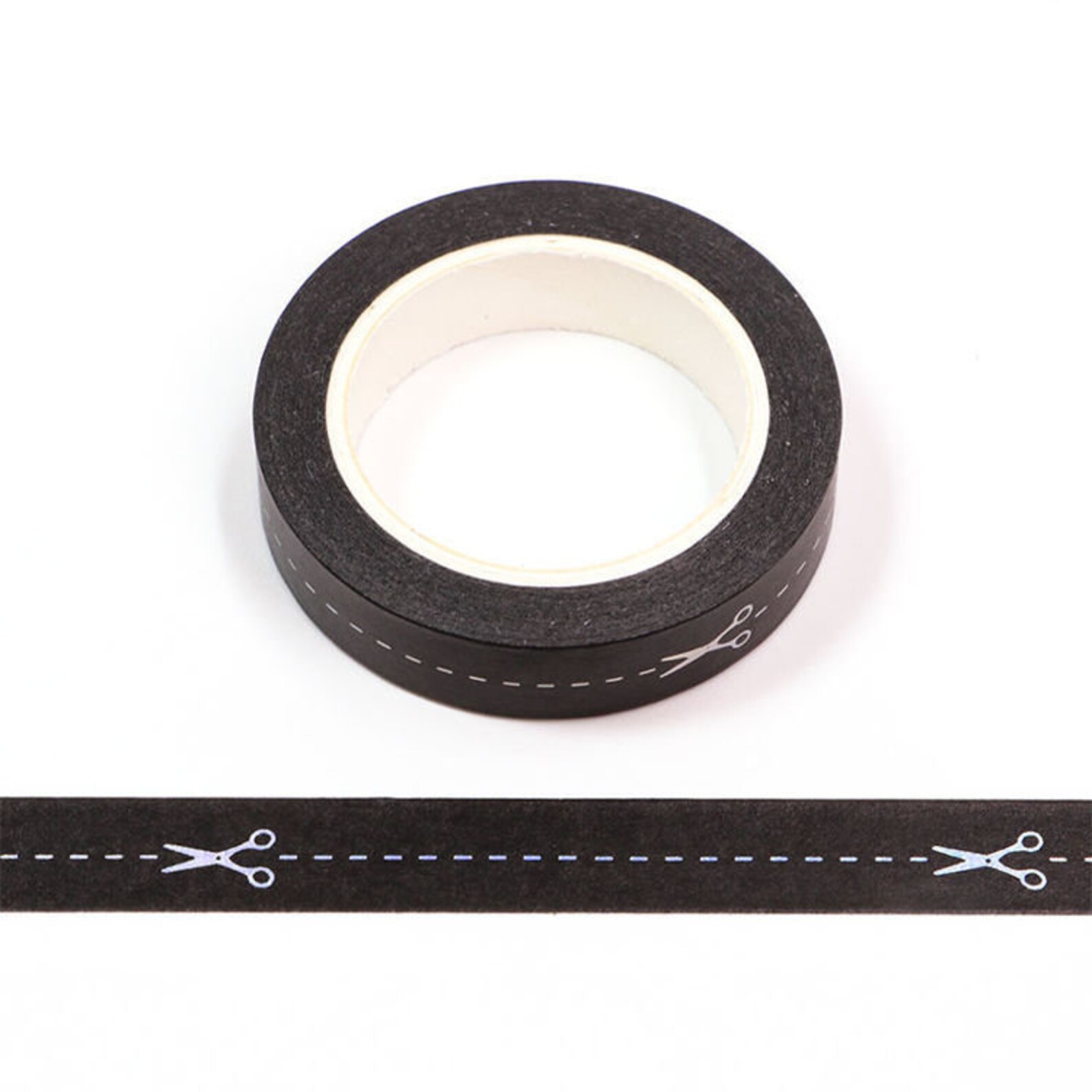 Masking Tape Black Dotted Seam Scissors 10mm X 10m Etsy