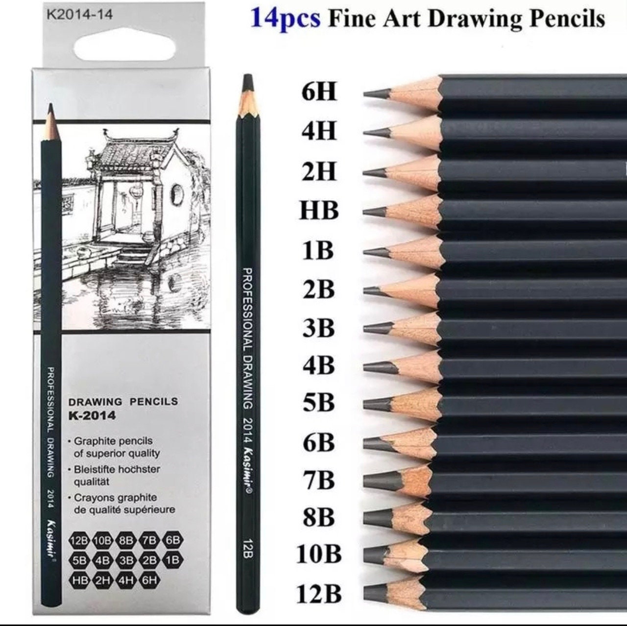 10 Piece Dry Media Artist Pencil Set Charcoal and Graphite Pencils  Sketching Pencil Set Anime, Manga, Art, Drawing, Illustration 