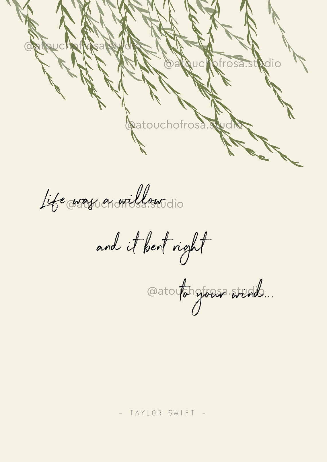 Taylor Swift Evermore Album Art Print Willow song lyric Etsy España